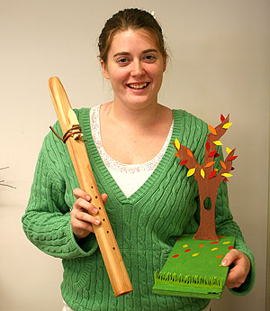 Cedar flute and stand