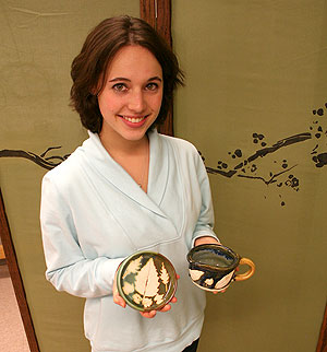 Pressed leaf ceramics.