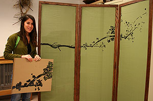 Stenciled Japanese screen.