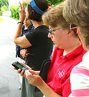 Using handheld to collect data.  Photo by David Swaciak.