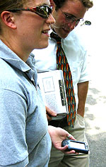 Handheld device used to collect tree data.  Photo by David Swaciak.