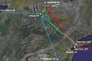 Travel to Ithaca map, click for larger image