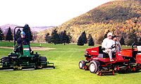 mowing the SUNY-Delhi golf course