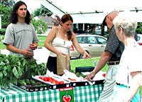 selling at the farmers market